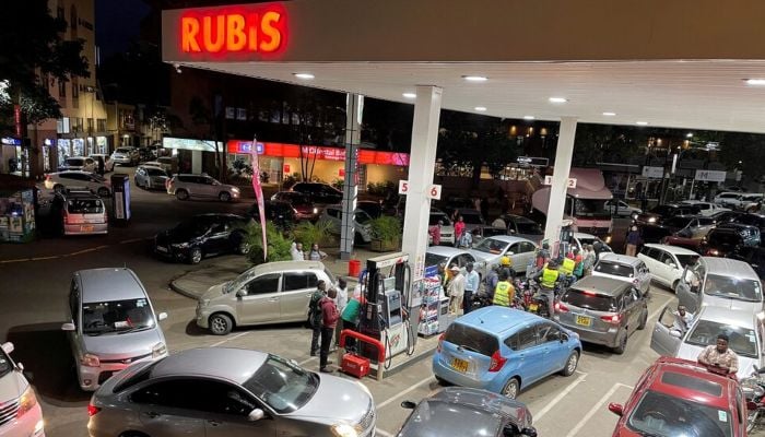 Motorists queue at the Rubis fuel station to fuel their vehicles, amid the nationwide petrol and diesel shortage, in the central business district of Nairobi, Kenya April 13, 2022. — Reuters
