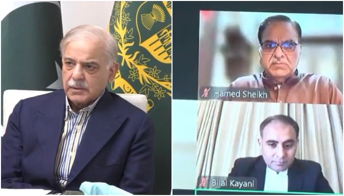 PM Shehbaz (left) chairing a meeting to review the impact of fuel price fluctuations and the implementation of government austerity measures in Islamabad on March 14, 2026. — PM Office