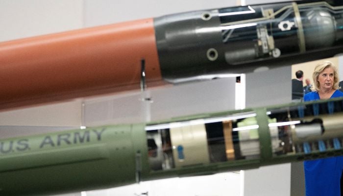 A Terminal High Altitude Area Defence (THAAD) missile and the Pac-3 Missile Segment Enhancement at the Walter E Washington Convention Centre in Washington, US, October 14, 2024. — Reuters