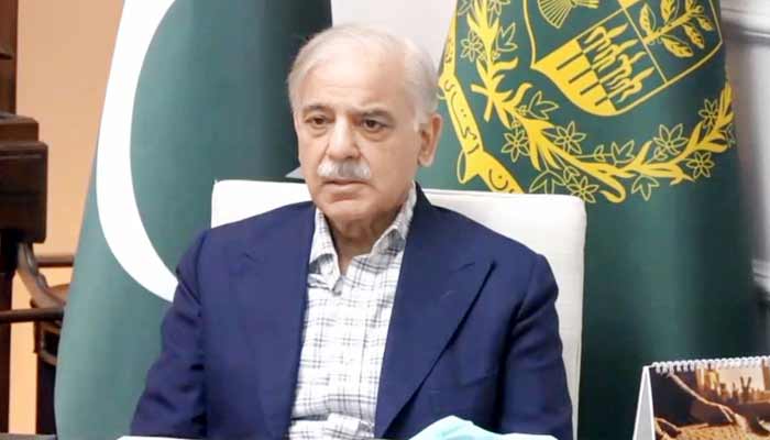 Prime Minister Shehbaz Sharif addresses a meeting for exporting surplus food items to Gulf countries on March 15, 2026 in Lahore. — Radio Pakistan
