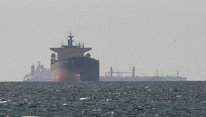 Tankers sail in the Gulf, near the Strait of Hormuz, as seen from northern Ras al-Khaimah,near the border with Oman’s Musandam governance in UAE on March 11, 2026. — Reuters