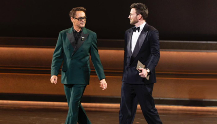 Chris Evans, Robert Downey Jr. celebrate ‘Avengers’ anniversary at Oscars
