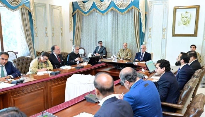 Prime Minister Shehbaz Sharif chairs a high-level meeting in Islamabad. — APP/File