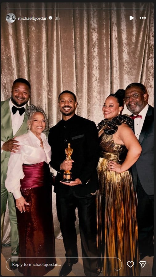 Michael B. Jordan shares Oscar bliss with family after historic win
