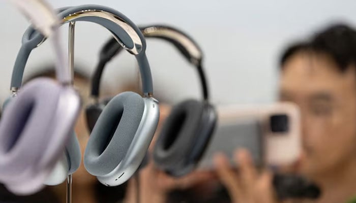 The new AirPods Max is showcased as Apple holds an event at the Steve Jobs Theatre on its campus in Cupertino, California, US, September 9, 2024. — Reuters