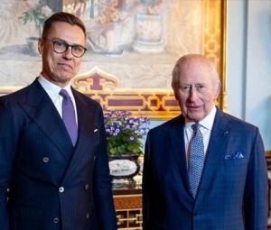 King Charles and Finland's president explore wooden future together 