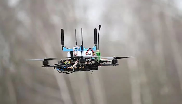 A drone is seen at the Erding Air Base, Germany, December 4, 2025. — Reuters