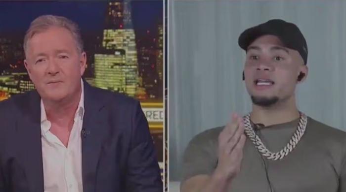 Piers Morgan walks off live show after guest shows poolside photo of his wife