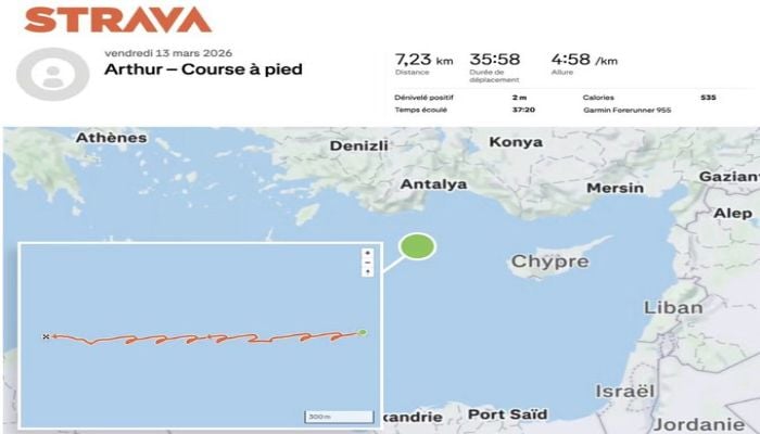 The location of the French aircraft carrier, FS Charles de Gaulle, has been given away by a sailor. — X/@PolitlcsGlobal
