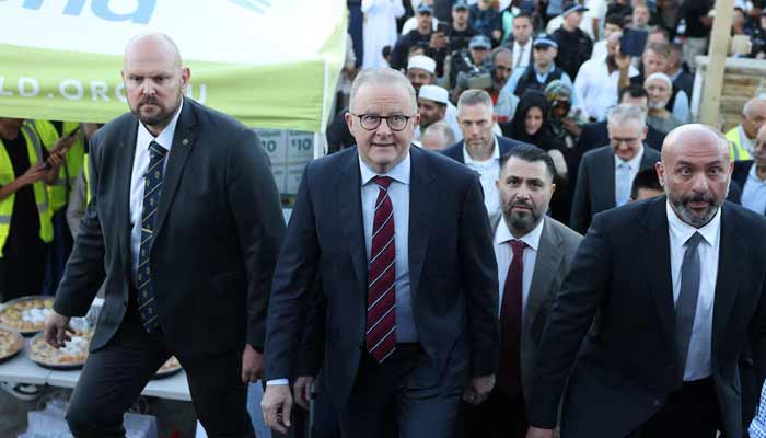 Australia’s Prime Minister Anthony Albanese arrives at Lakemba Mosque for Eid al-Fitr in Sydney, Australia, March 20, 2026.— Reuters