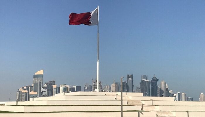 The Qatari flag is seen at a park near Doha Corniche, in Doha, Qatar February 17, 2018. — Reuters