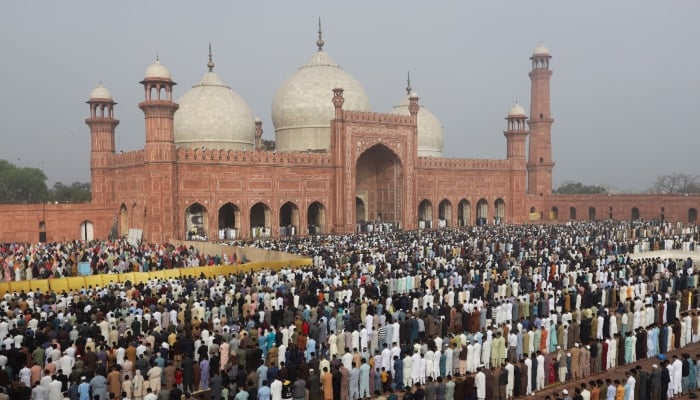 Muslims attend Eid al-Fitr prayers to mark the end of the fasting month of Ramadan, at the Badshahi Mosque in Lahore, Pakistan March 21, 2026. — Reuters