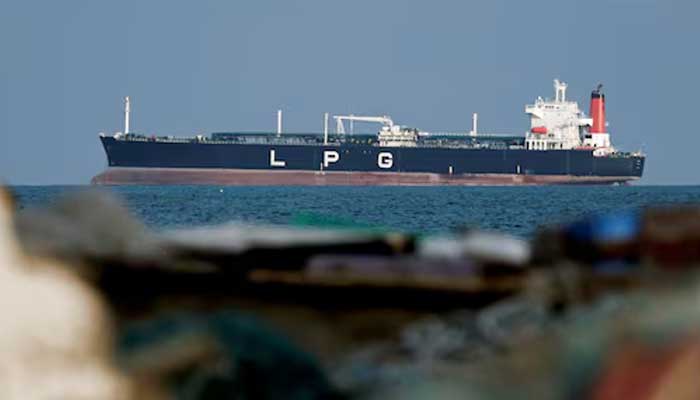 An LPG gas tanker at anchor as traffic is down in the Strait of Hormuz, amid the US-Israeli conflict with Iran, in Shinas, Oman, March 11, 2026. — Reuters