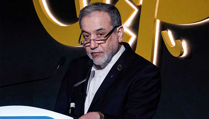 Irans Foreign Minister Abbas Araghchi looks on as he speaks during the 17th edition of the Al-Jazeera Forum in Doha on February 7, 2026. — AFP