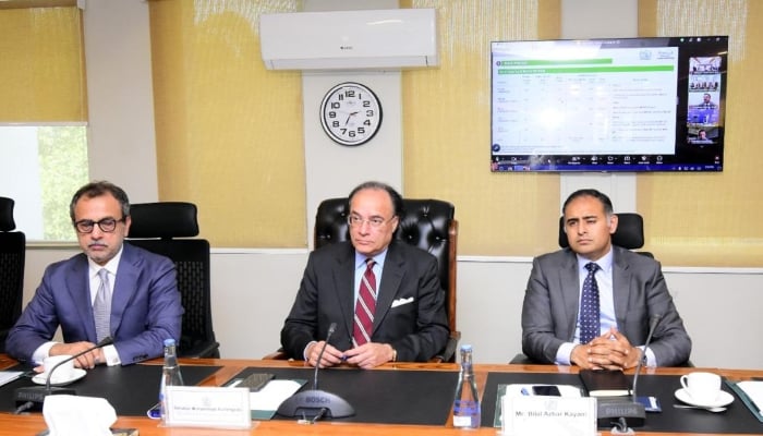 Finance Minister Muhammad Aurangzeb chairs a meeting of the committee to monitor petrol prices, March 24, 2026. — X/@Financegovpk