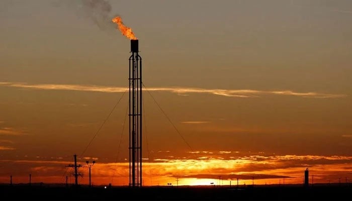 A flare burns excess natural gas in an exploratory field.— Reuters