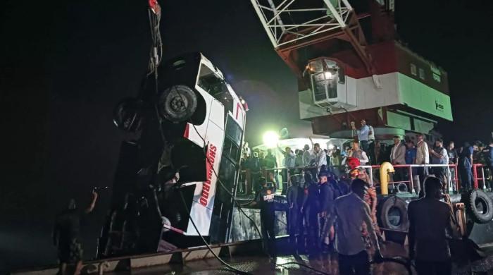 Bus falls into river while boarding ferry in Bangladesh, leaving 24 dead