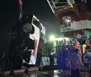 Bus falls into river while boarding ferry in Bangladesh, leaving 24 dead