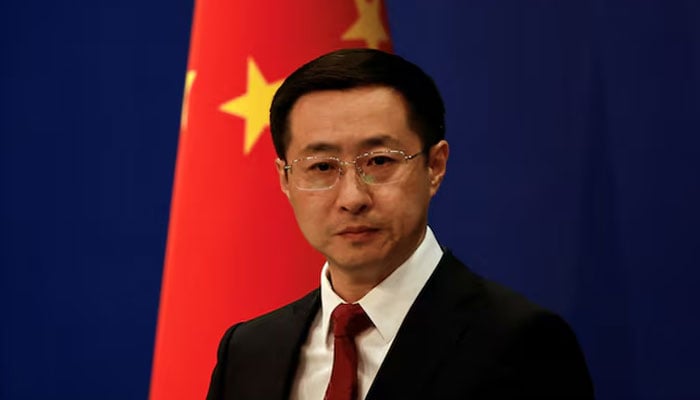 Chinese Foreign Ministry spokesperson Lin Jian attends a press conference in Beijing, China April 10, 2025. — Reuters