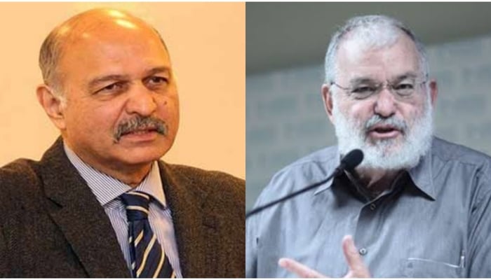 A collage of Senator Mushahid Hussain Syed and Israeli former military general Yaakov Amidrors pictures. —  APP/Haaretz