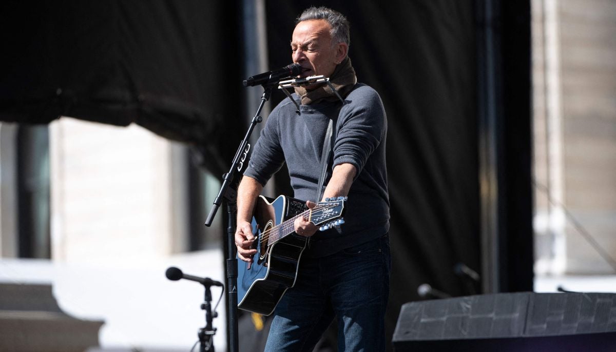 Musician Bruce Springsteen performs during a No Kings protest outside the State Capitol building on March 28, 2026, in St Paul, Minnesota. — AFP