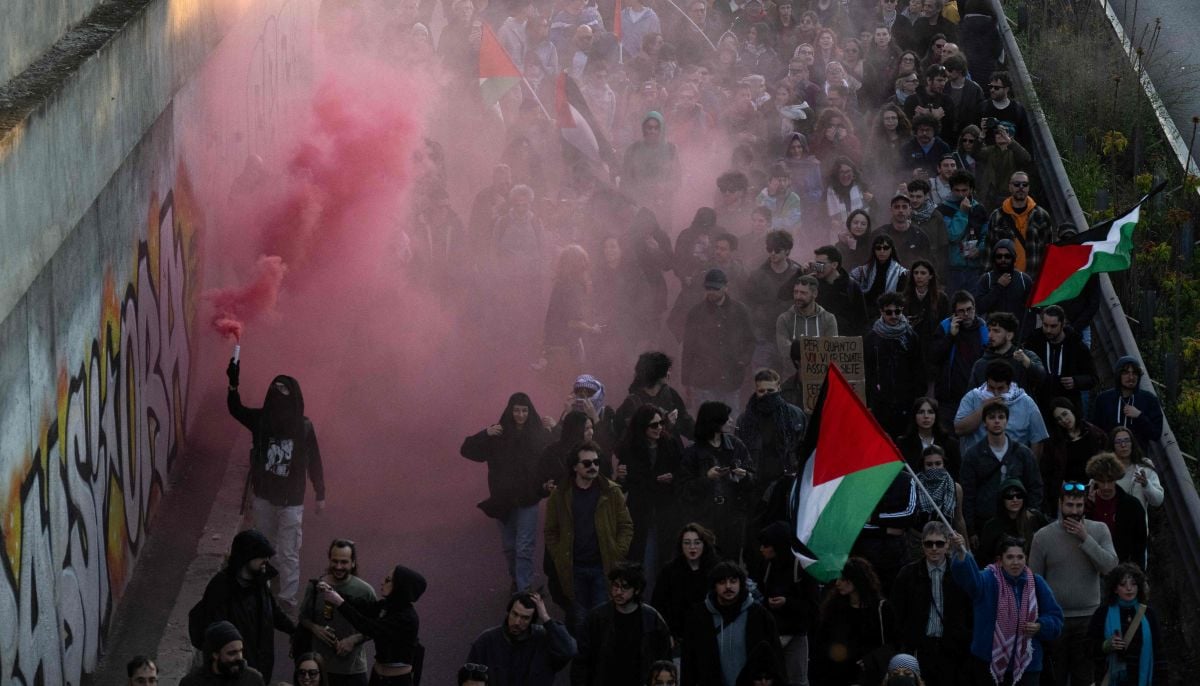 Attendees take part in a demonstration against the Middle East war called No Kings in Rome on March 28, 2026. — AFP
