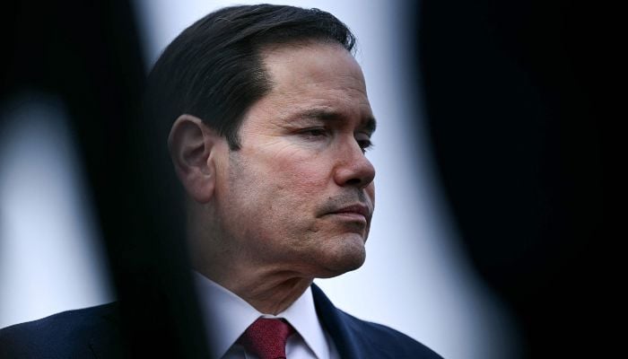 US Secretary of State Marco Rubio looks on as he speaks to the press following a G7 Foreign Ministers meeting with Partner Countries before his departure at the Bourget airport in Le Bourget, outside Paris, on March 27, 2026. — AFP