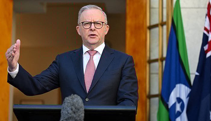 Australian Prime Minister Anthony Albanese speaks to the media during a press conference at Parliament House in Canberra, Australia, 30 March, 2026. — Reuters