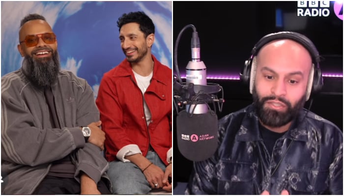 British artists Guz Khan and Riz Ahmed and showbiz journalist Haroon. — Instagram@iharoonrashid