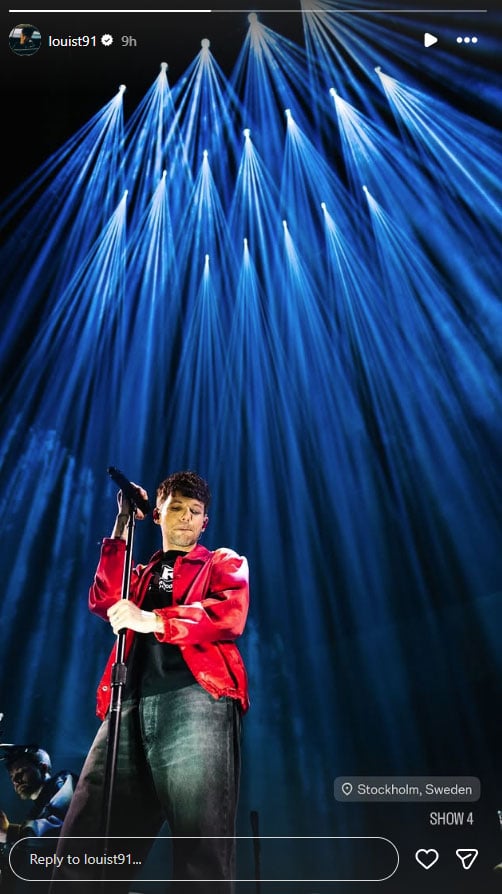 Louis Tomlinson turns heads in eye-catching red jacket at Sweden concert