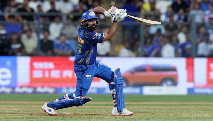 Mumbai Indians Rohit Sharma in action during Indian Premier League clash against Kolkata Knight Riders at Wankhede Stadium, Mumbai, India, March 29, 2026. — Reuters
