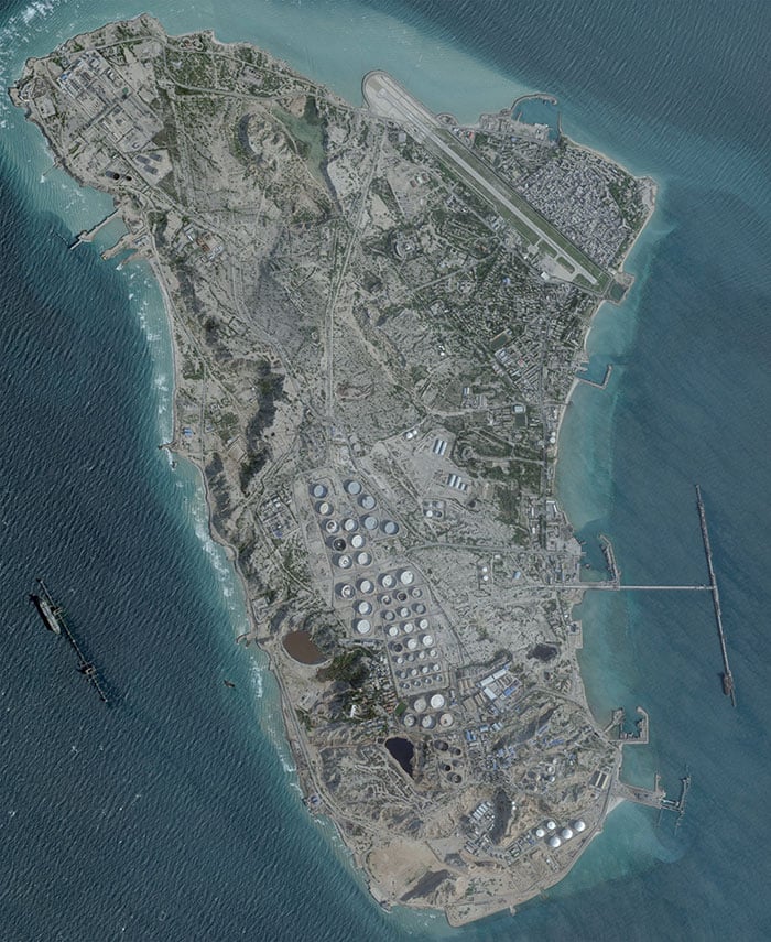A satellite image shows an oil terminal at Kharg Island, Iran, February 25, 2026. — Reuters