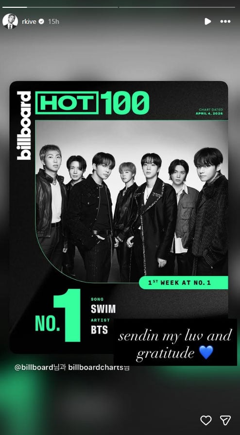 RM gives two-word reaction to BTS global chart domination