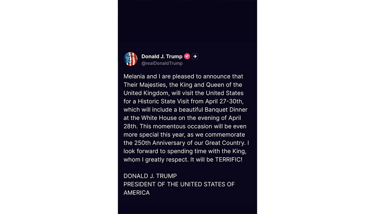 Donald Trump calls King Charles’s US visit ‘terrific’