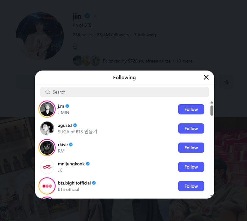 BTS ARMY lose it as Jin finally follows Jungkook on social media