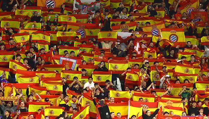 Spain fans inside the stadium before the match between Spain and Egypt, RCDE Stadium, Cornella de Llobregat, Spain - March 31, 2026. — Reuters