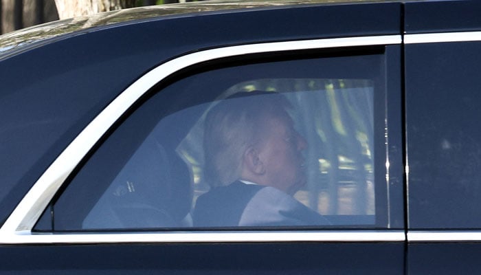 US President Donald Trump departs the White House, en route to the US Supreme Court, to attend oral arguments on the legality of his administrations effort to limit birthright citizenship for the children of immigrants, in Washington, DC, US, April 1, 2026. — Reuters