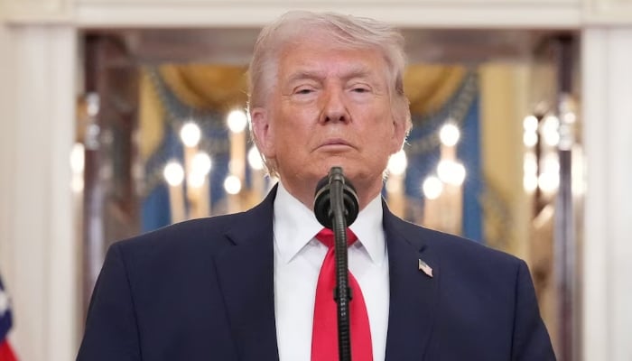 President Donald Trump pauses as he finishes speaking about the Iran war from the Cross Hall of the White House on Wednesday, April 1, 2026, in Washington. — Reuters