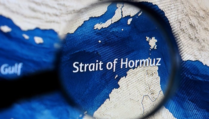 A map showing the Strait of Hormuz is seen in this illustration taken March 23, 2026. — Reuters