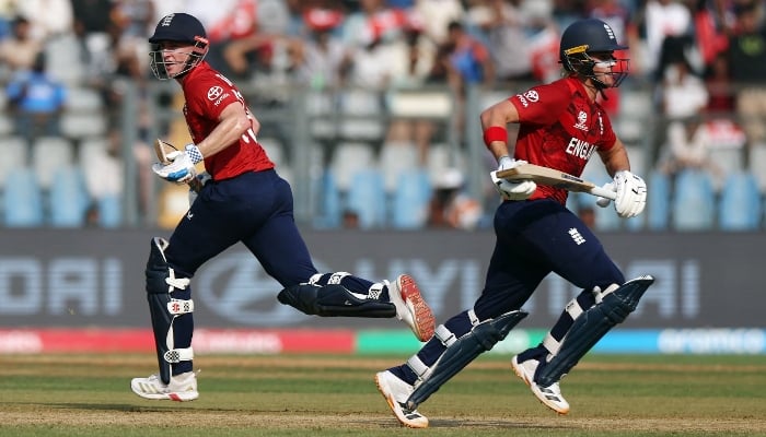 Englands Harry Brook and Jacob Bethell in action against Nepal in the ICC Mens T20 World Cup 2026, at Wankhede Stadium, Mumbai, India, February 8, 2026. — Reuters
