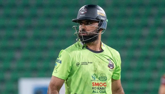 Lahore Qalandars opening batter Fakhar Zaman walks off after scoring half-century during their Pakistan Super League (PSL) 11 opening match against Hyderabad Kingsmen at the Gaddafi Stadium in Lahore on March 26, 2026. — PSL