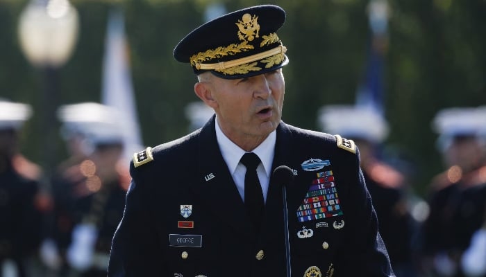 General Randy George, Chief of Staff of the US Army speaks during a ceremony honoring prisoners of war, at the Pentagon in Washington, DC, US, September 19, 2025. — Reuters