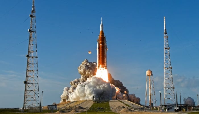 Nasas Artemis II mission to fly by the moon, comprising of the Space Launch System (SLS) rocket with the Orion crew capsule, lifts off from the Kennedy Space Centre in Cape Canaveral, Florida, US, April 1, 2026. — Reuters