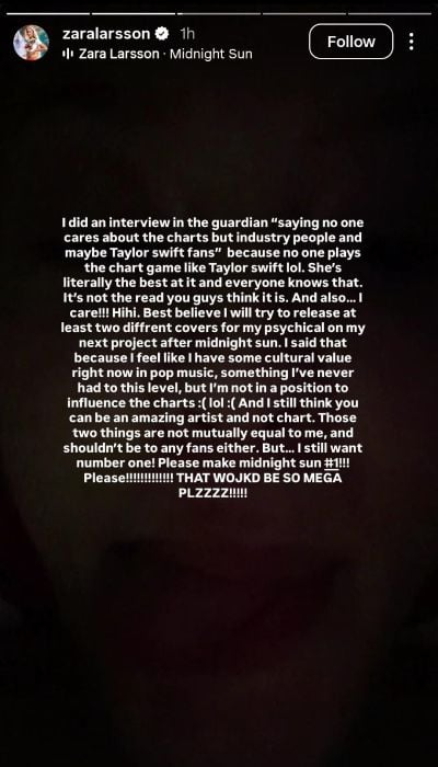 Zara Larsson defends herself after Taylor Swift dig sparks backlash