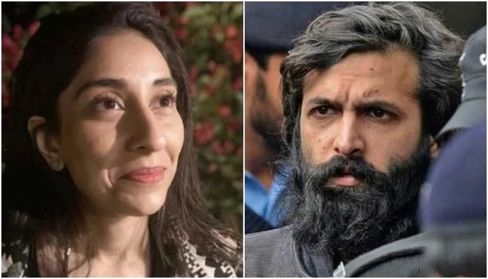 A collage showing slain Noor Mukaddam (left) and her killer Zahir Jaffer. — X@hadiahabib27/AFP/File