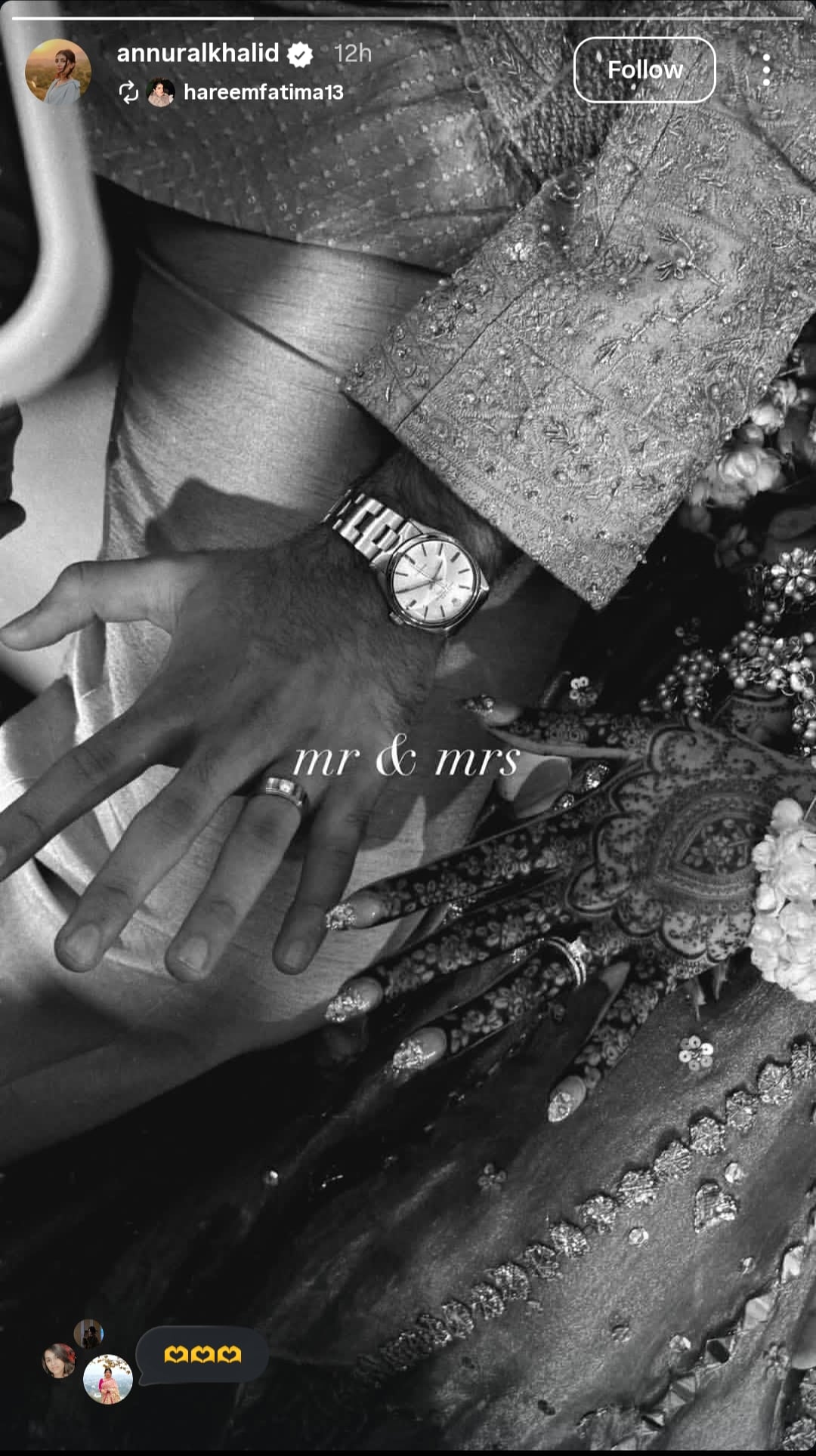 Screengrab of Instagram story shared by Annural Khalid.