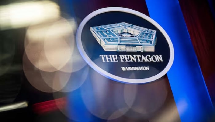 The Pentagon logo is seen behind the podium in the briefing room at the Pentagon in Arlington, Virginia, U.S., January 8, 2020.— Reuters