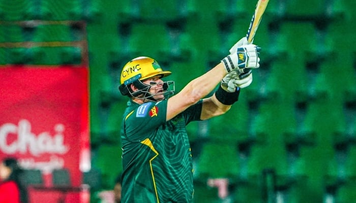 Multan Sultans batter Steven Smith plays a shot during their PSL 11 match against Quetta Gladiators at the Gaddafi Stadium in Lahore on April 5, 2026. — X/@MultanSultans