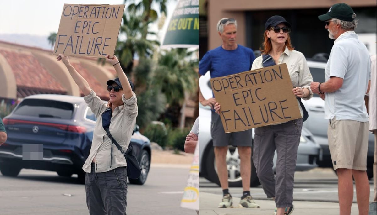 Retired Brad Pitts co-star back in spotlight at No Kings Rally