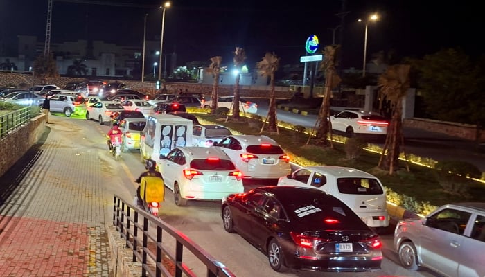Vehicles wait for their turn to get fuel at a petrol station, as Pakistan raises fuel prices amid the US-Israeli conflict with Iran, in Islamabad, Pakistan, April 2, 2026. — Reuters